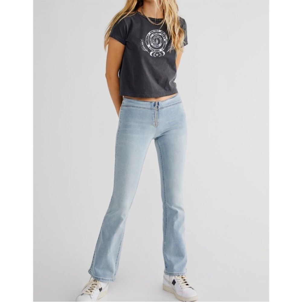 Free People Jett Low Rise Flare / Glass Blue 29